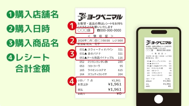レシートを撮影する